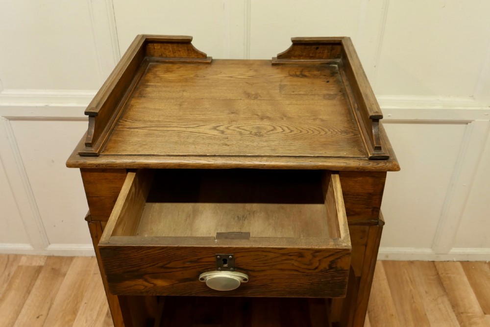 French Oak Hotel Restaurant Reception Hostess Greeting Station View VII