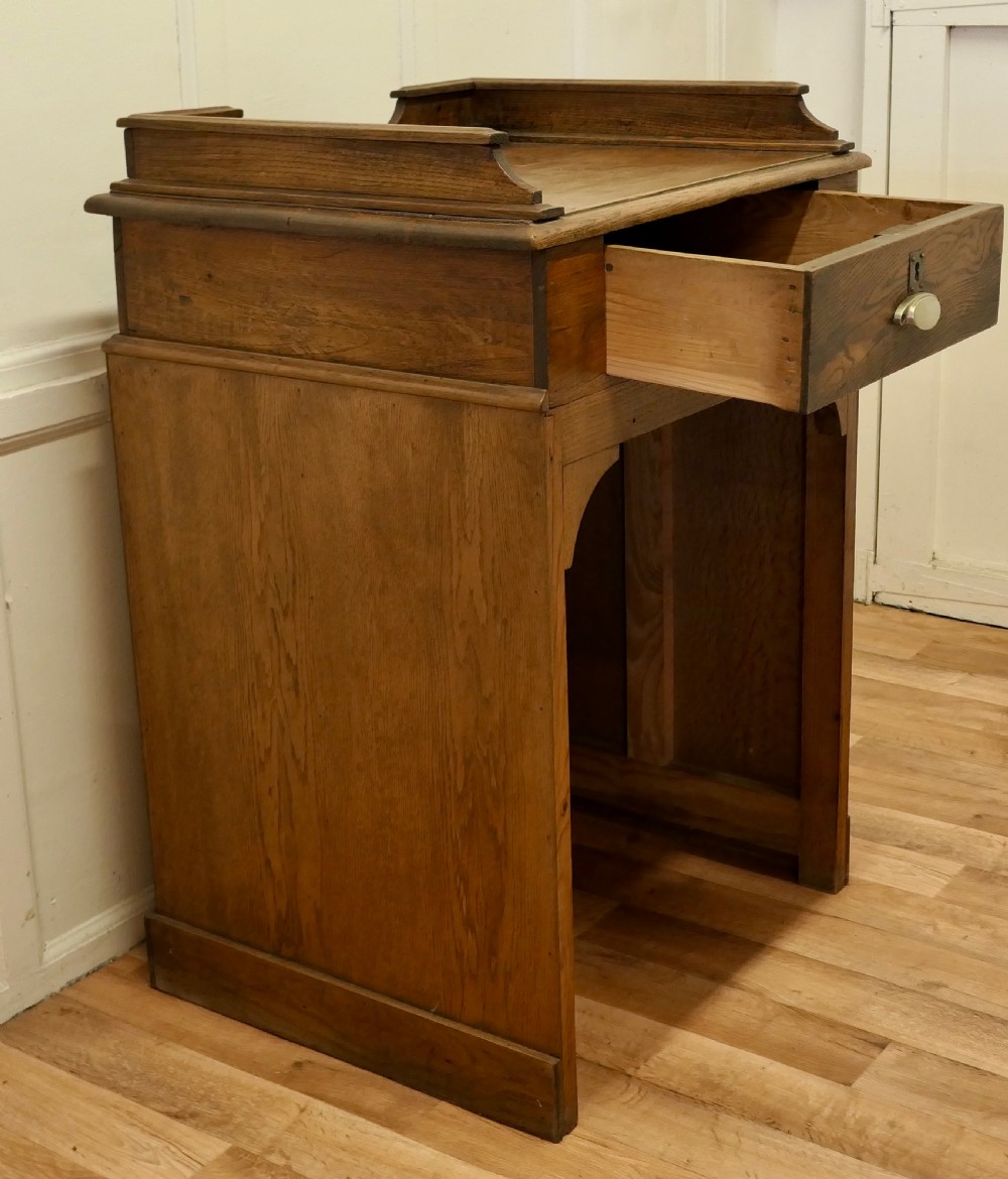 French Oak Hotel Restaurant Reception Hostess Greeting Station View VIII