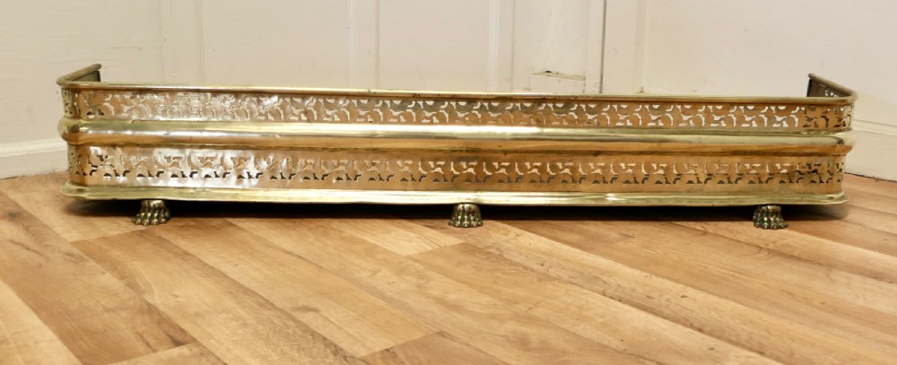 Fine Quality Victorian Pierced Brass Fender