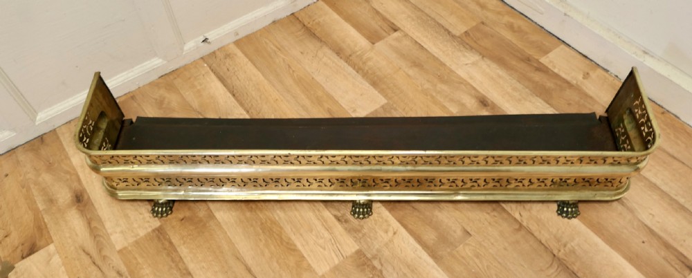 Fine Quality Victorian Pierced Brass Fender View II