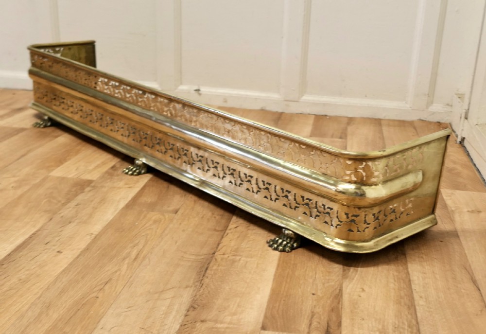 Fine Quality Victorian Pierced Brass Fender View III