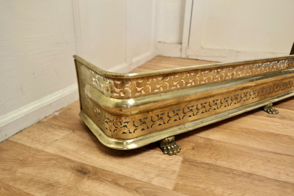 Fine Quality Victorian Pierced Brass Fender View IV