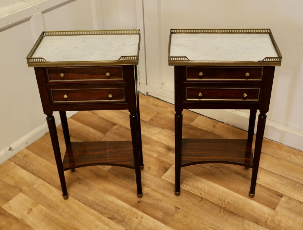 A Pair of French 19th Century Side Tables or Bedside Cabinets   View II