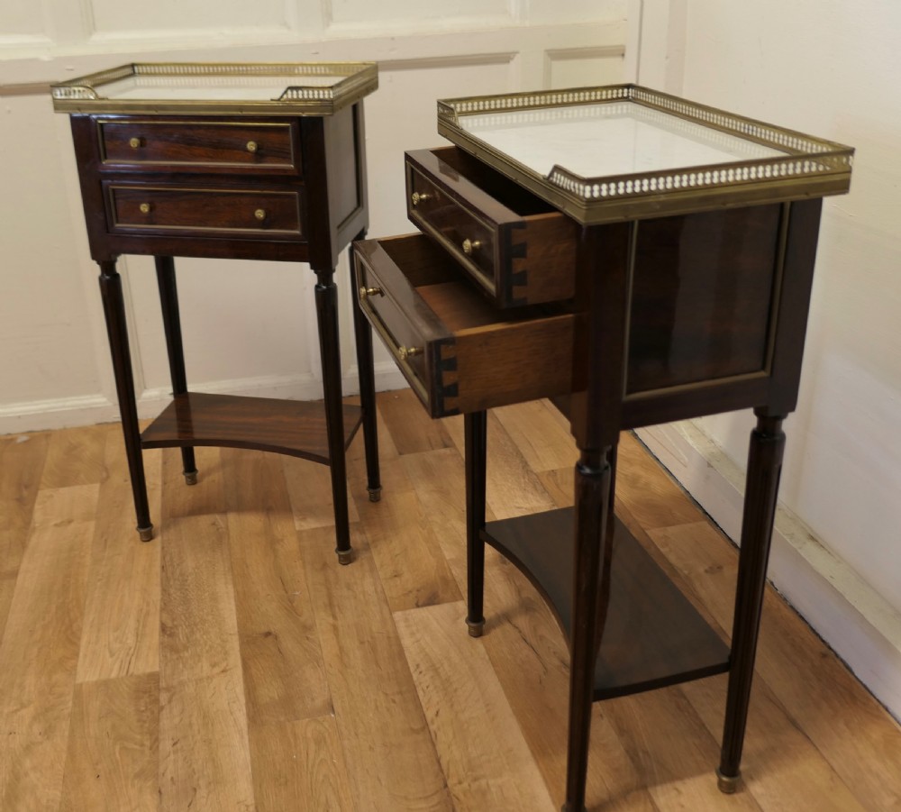 A Pair of French 19th Century Side Tables or Bedside Cabinets   View IV