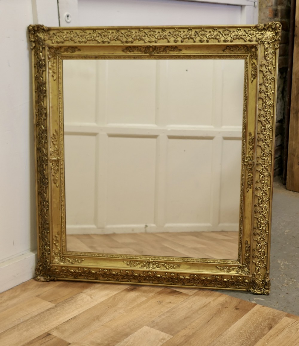 Lovely Square Gilt Rococo Wall Mirror