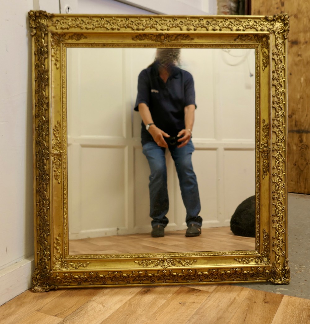 Lovely Square Gilt Rococo Wall Mirror View III