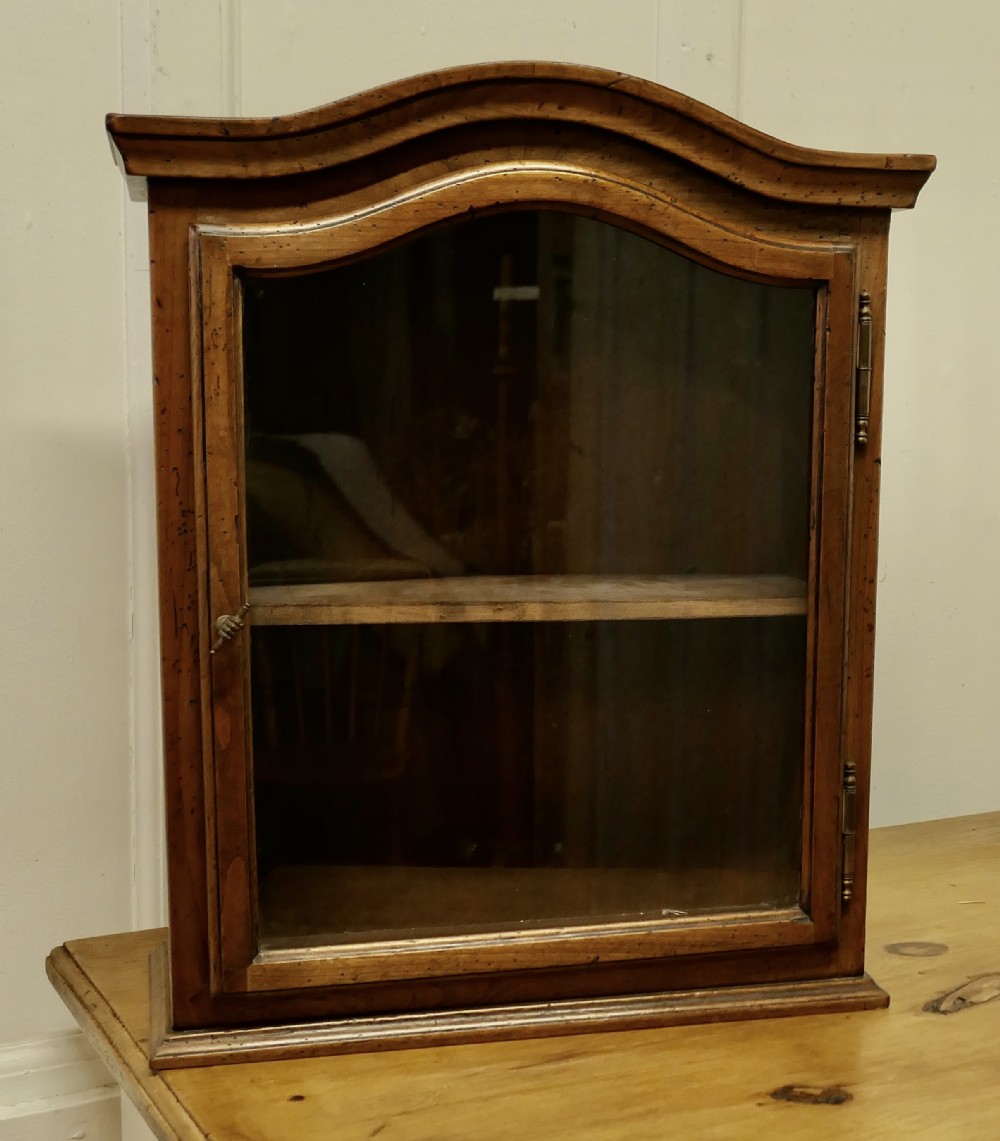 French 19th Century Glazed Walnut Wall Cabinet