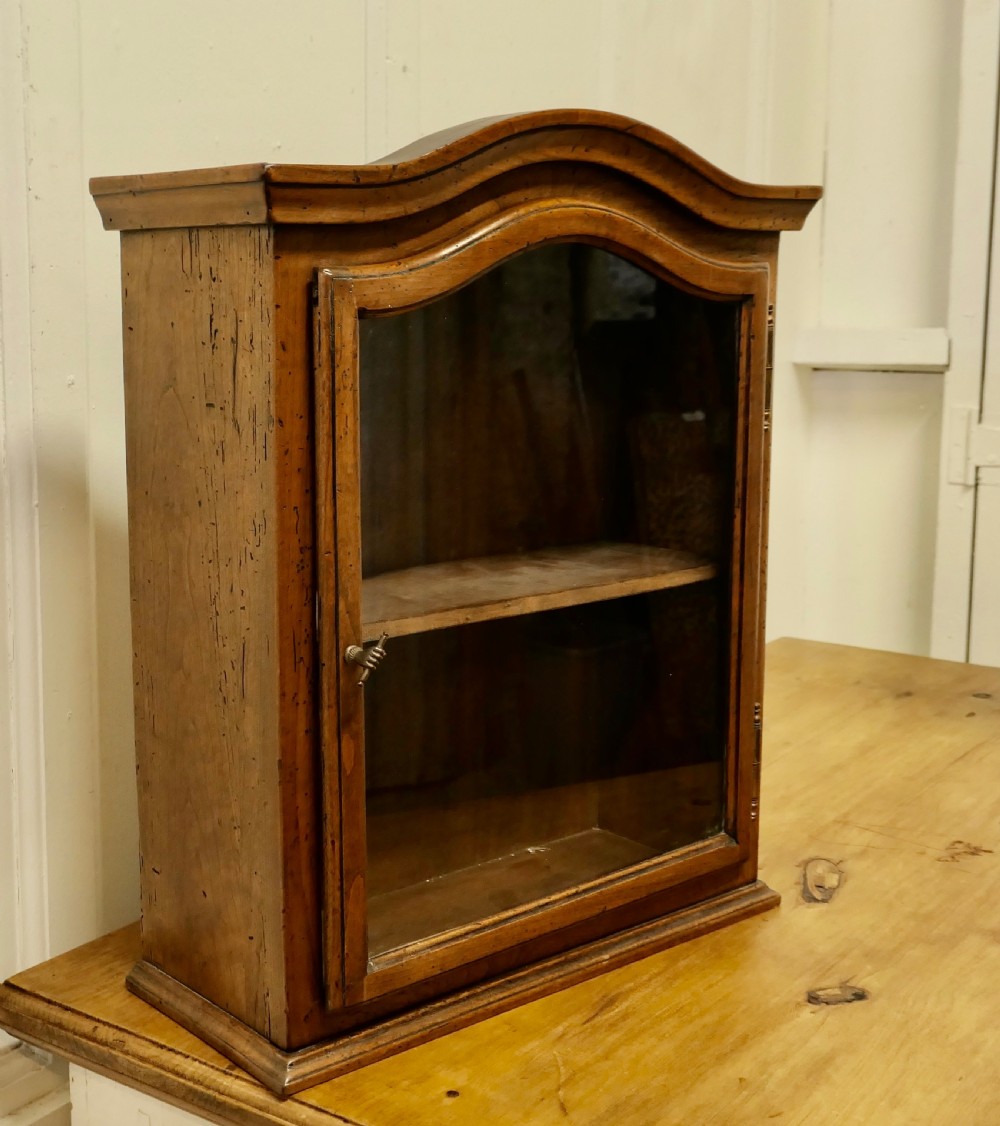 French 19th Century Glazed Walnut Wall Cabinet View II