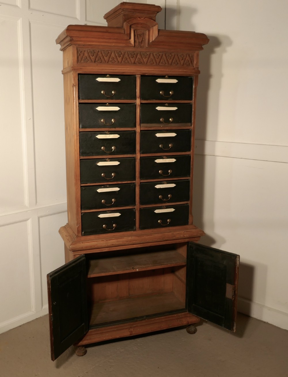 A Tall French Barristers Box Filing Cabinet, Notaire’s Cartonniere View IV