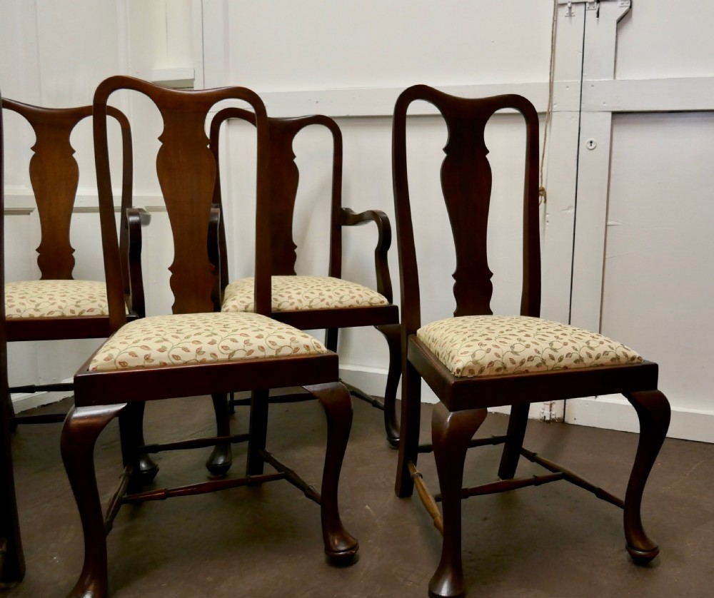 A Set of 6 Queen Anne Style Mahogany Dining Chairs  View III
