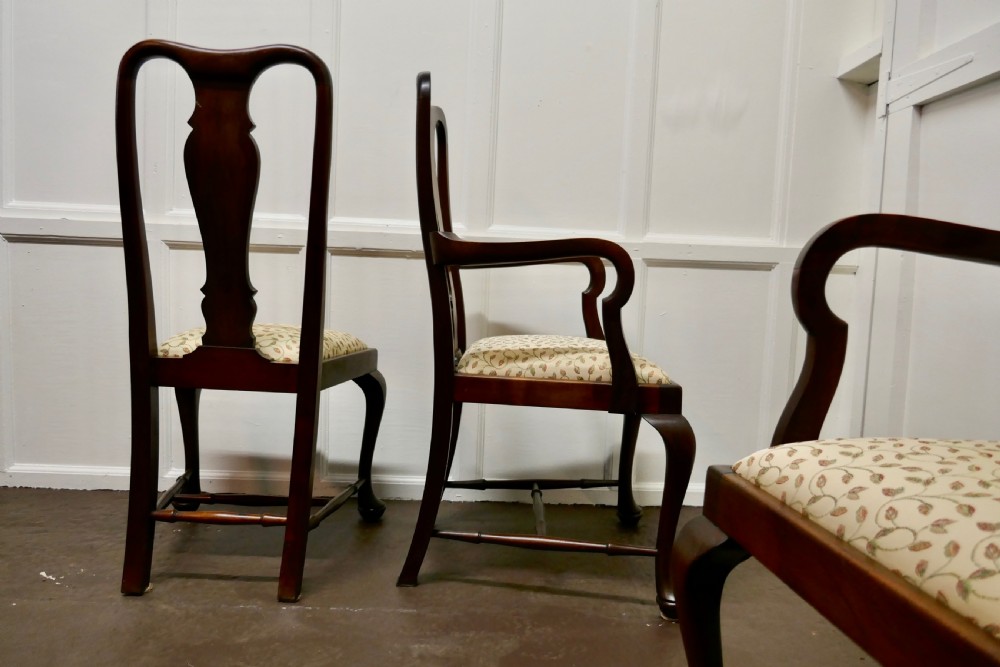 A Set of 6 Queen Anne Style Mahogany Dining Chairs  View VII