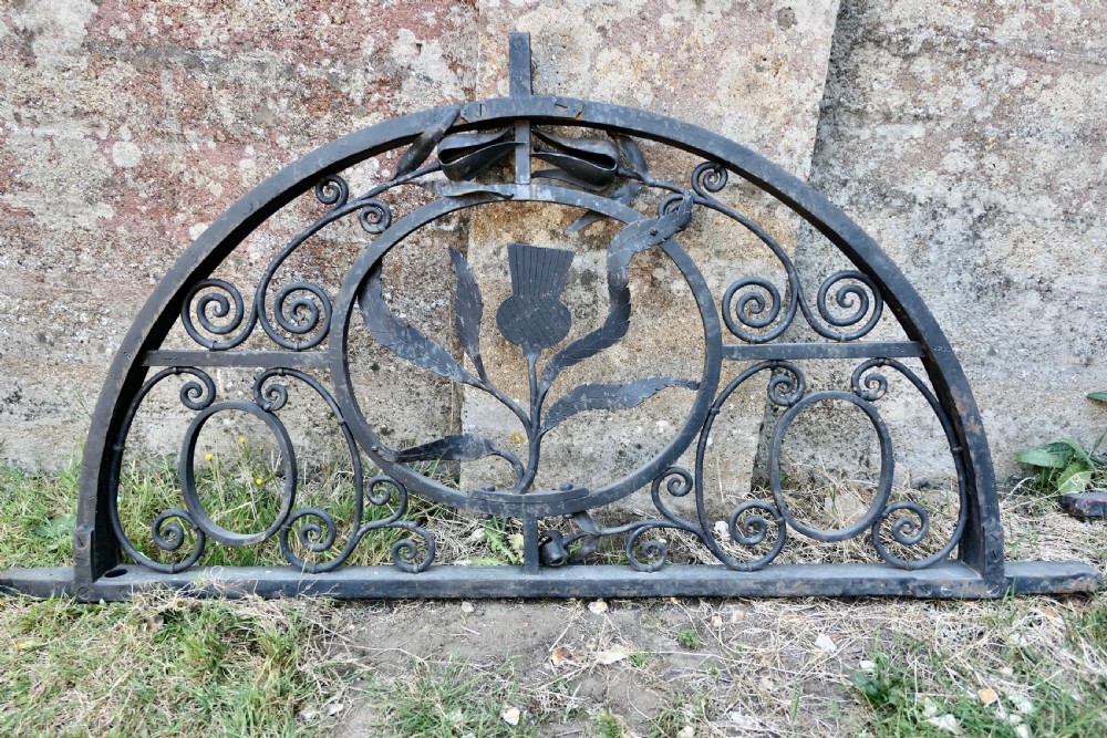 Wonderful Pair of Scottish Architectural Wrought Iron Fanlights  View II