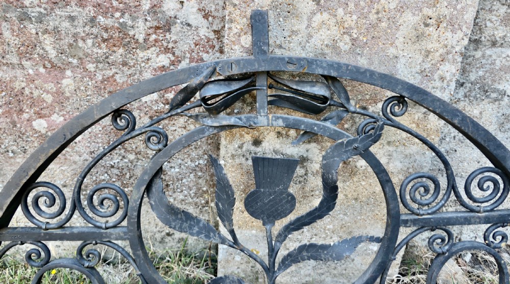 Wonderful Pair of Scottish Architectural Wrought Iron Fanlights  View III
