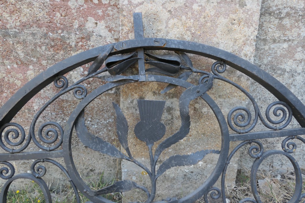 Wonderful Pair of Scottish Architectural Wrought Iron Fanlights  View V