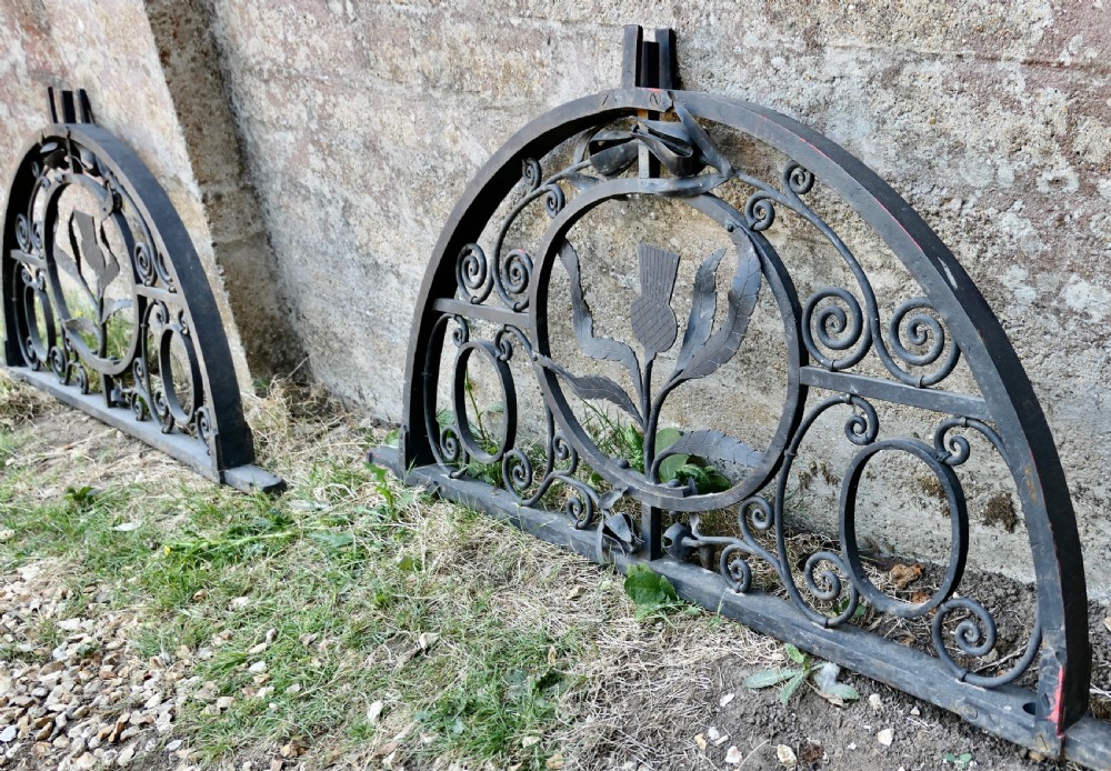 Wonderful Pair of Scottish Architectural Wrought Iron Fanlights  View VII