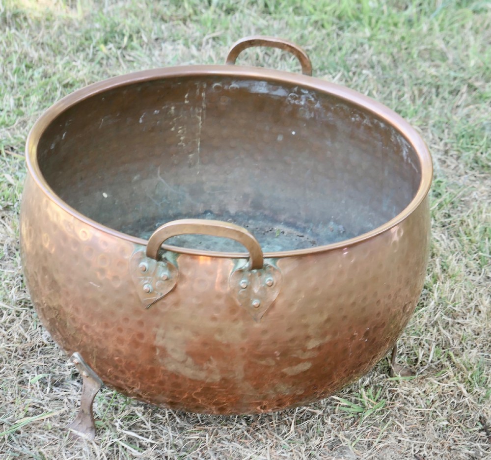 19th Century Arts and Crafts Copper Log Bin or Planter View V