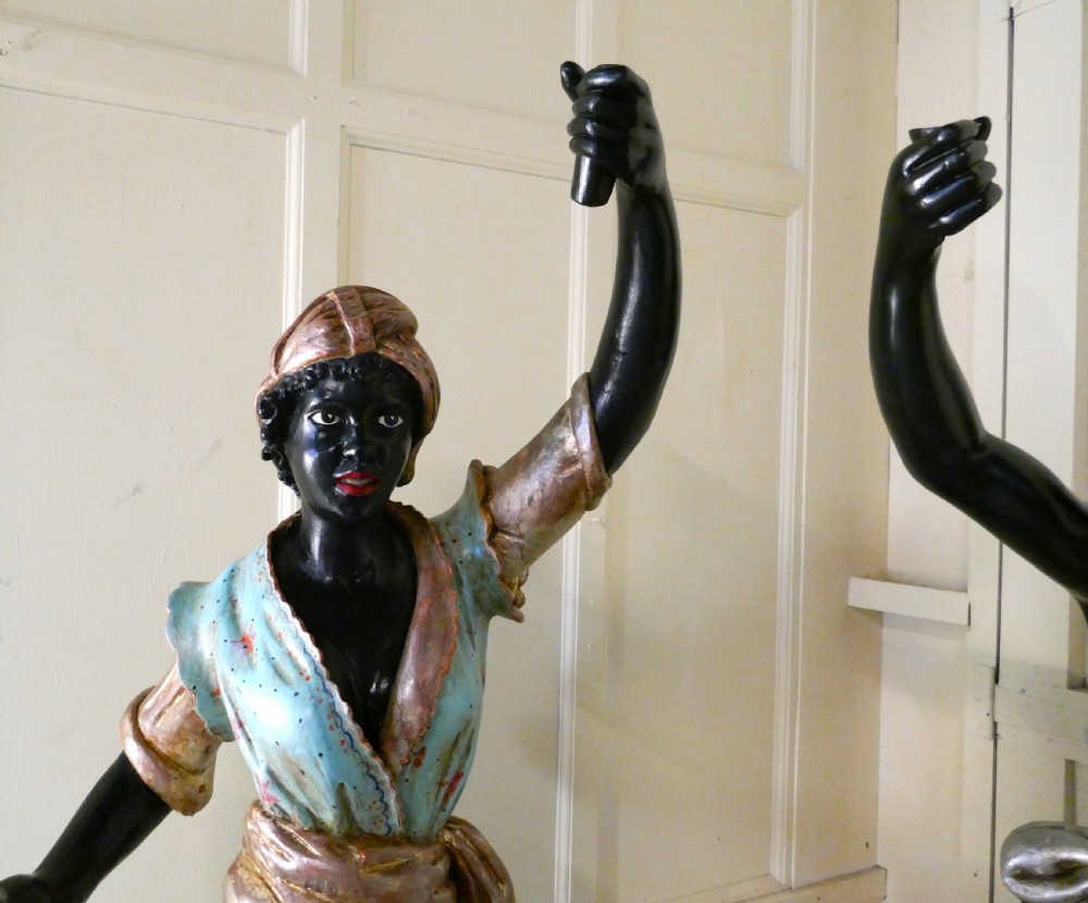 Life size Pair of 19th Century Italian Carved Wooden Statues  View III