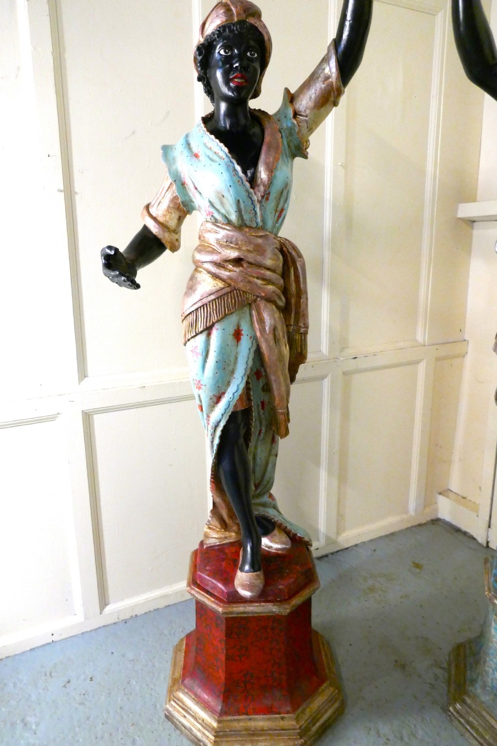 Life size Pair of 19th Century Italian Carved Wooden Statues  View IX