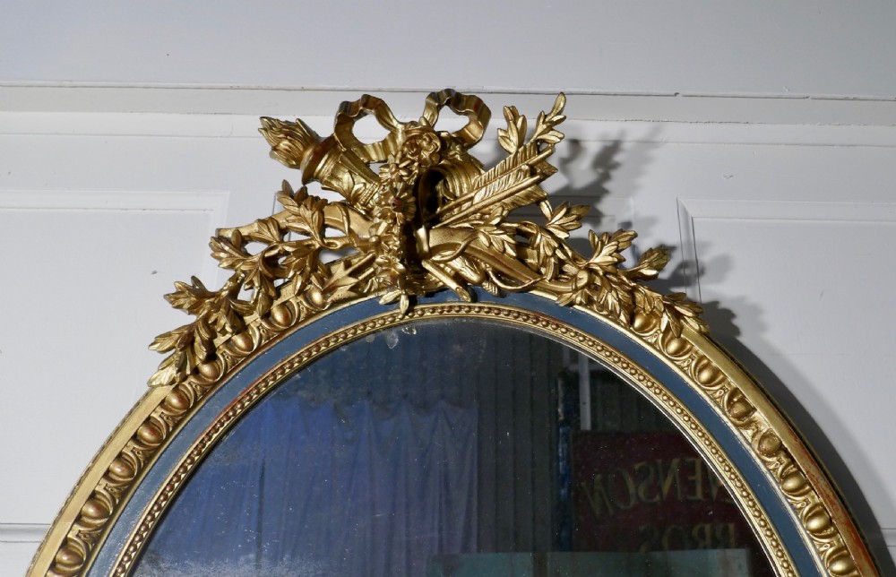 A Large French Rococo Oval Gilt Wall Mirror View V