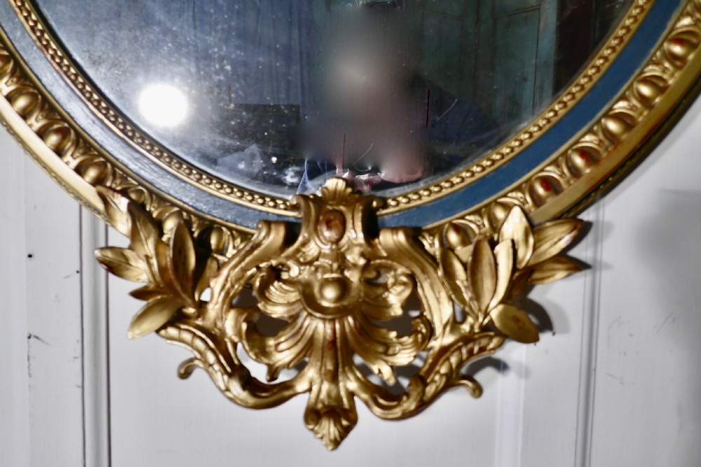 A Large French Rococo Oval Gilt Wall Mirror View VII