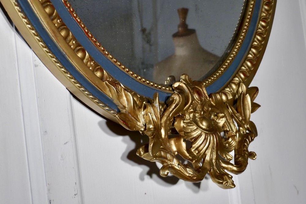 A Large French Rococo Oval Gilt Wall Mirror View VIII
