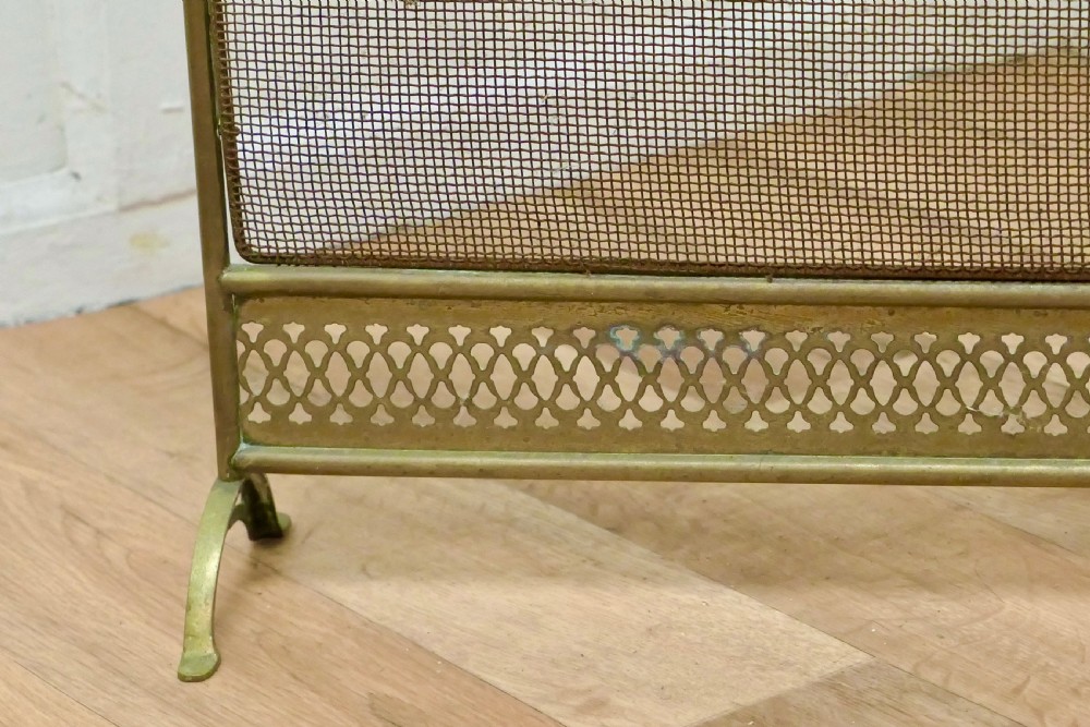 Large Brass Spark Screen Fire Guard  View V
