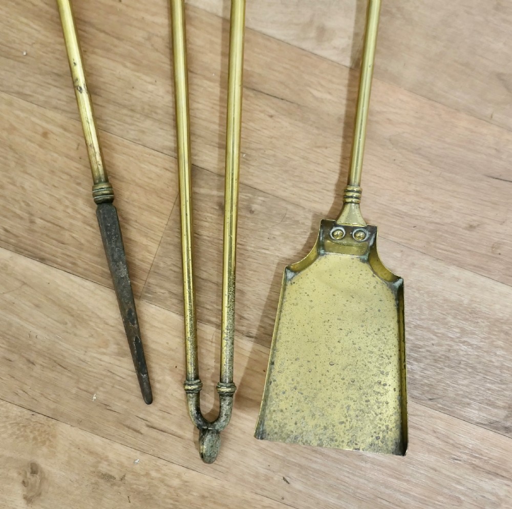 19th Century Set of  Gothic Twist Fireside Tools View IV