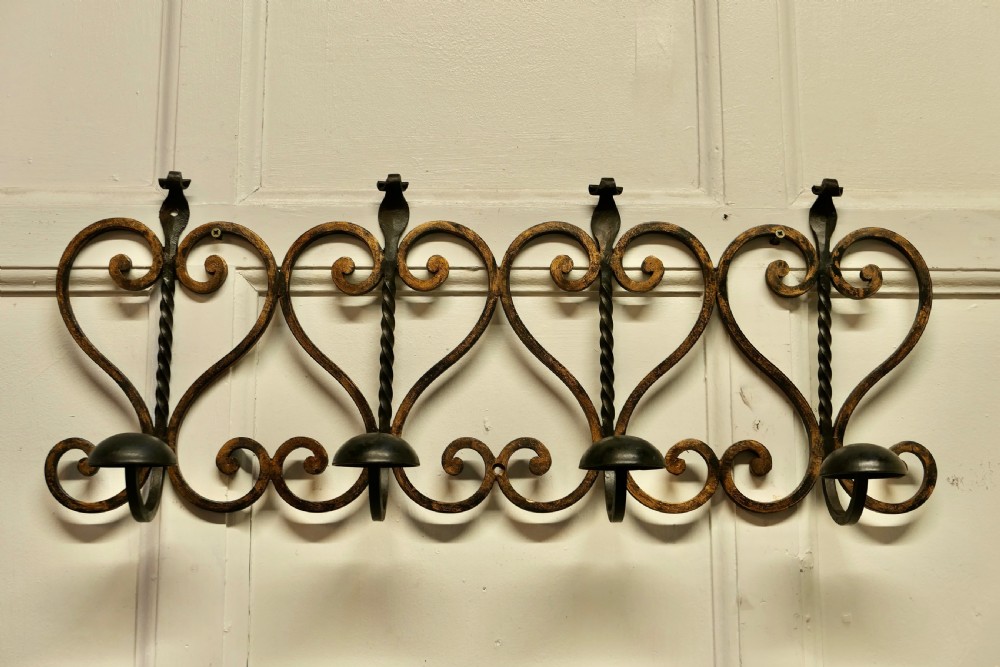French Arts and Crafts Wrought Iron Hat and Coat Rack