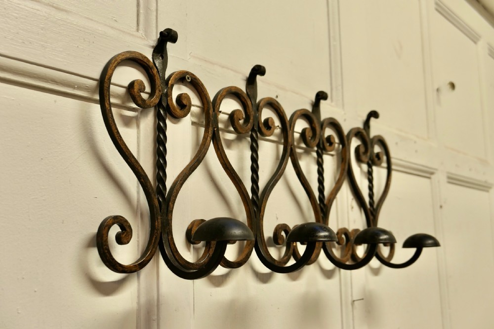 French Arts and Crafts Wrought Iron Hat and Coat Rack View III