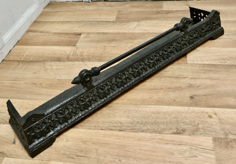 Victorian Cast Iron Fender or Dog Grate View V