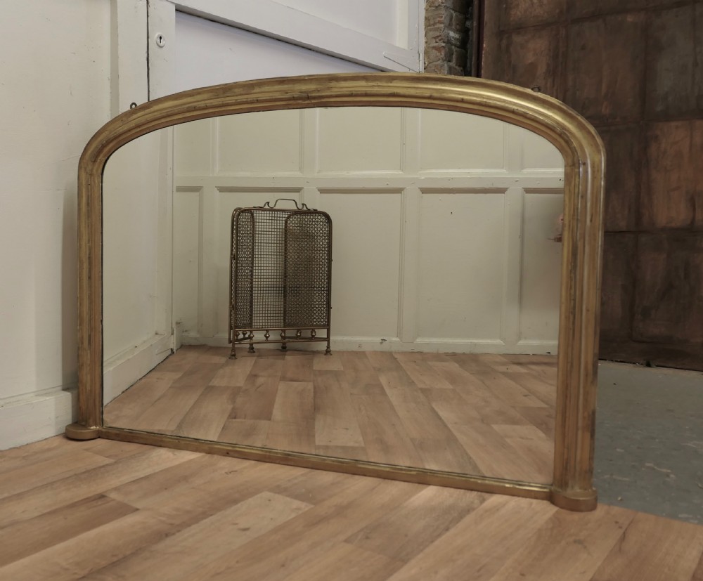 Victorian Original Shabby Gold Over-Mantle Mirror View II