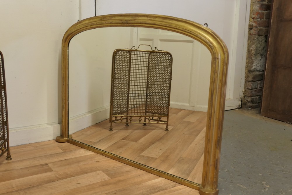 Victorian Original Shabby Gold Over-Mantle Mirror View III