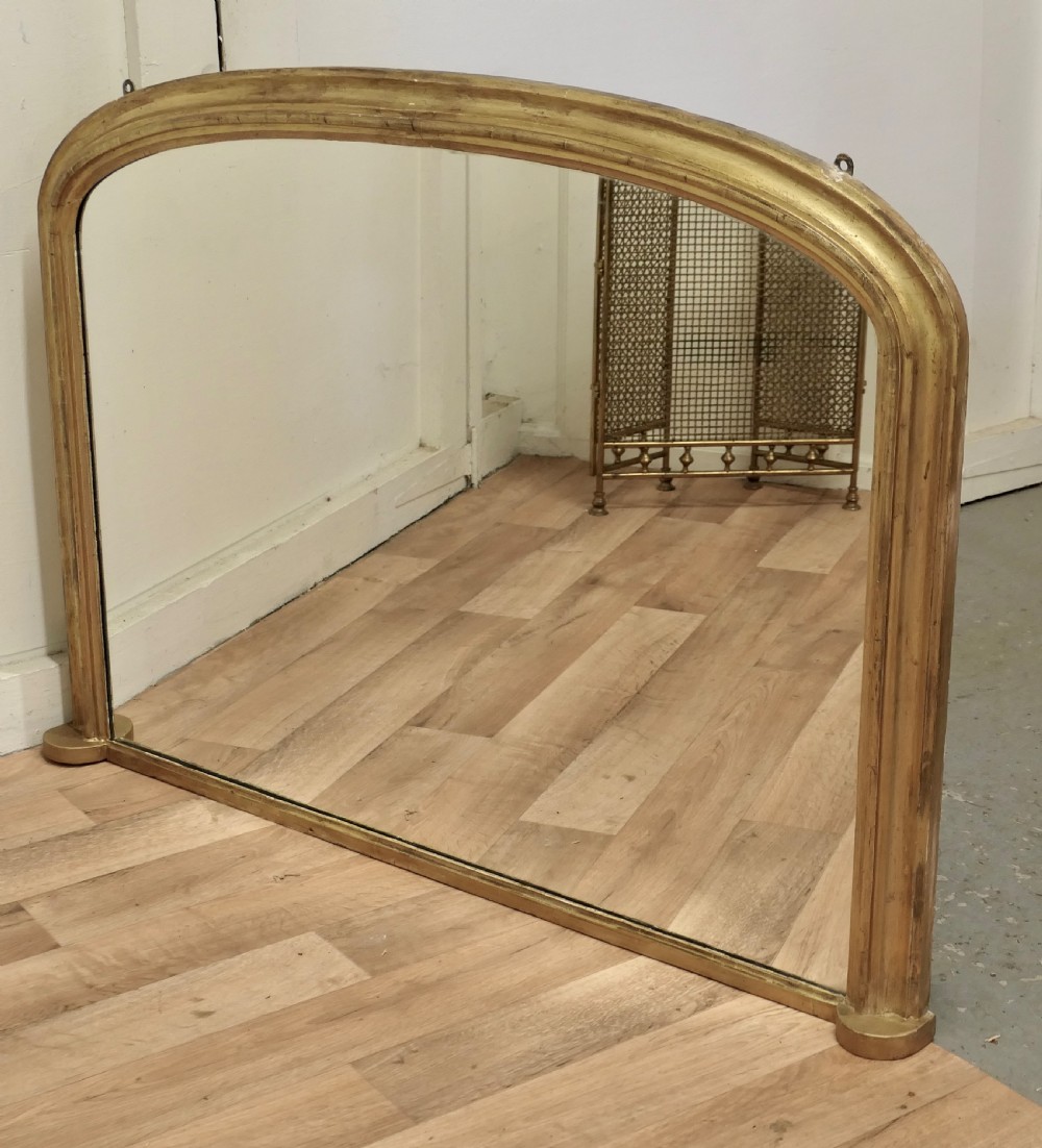 Victorian Original Shabby Gold Over-Mantle Mirror View IV