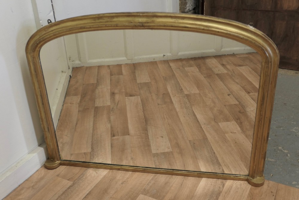 Victorian Original Shabby Gold Over-Mantle Mirror View V