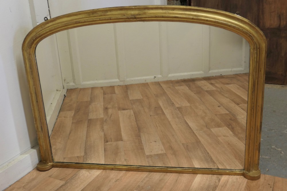 Victorian Original Shabby Gold Over-Mantle Mirror View VI