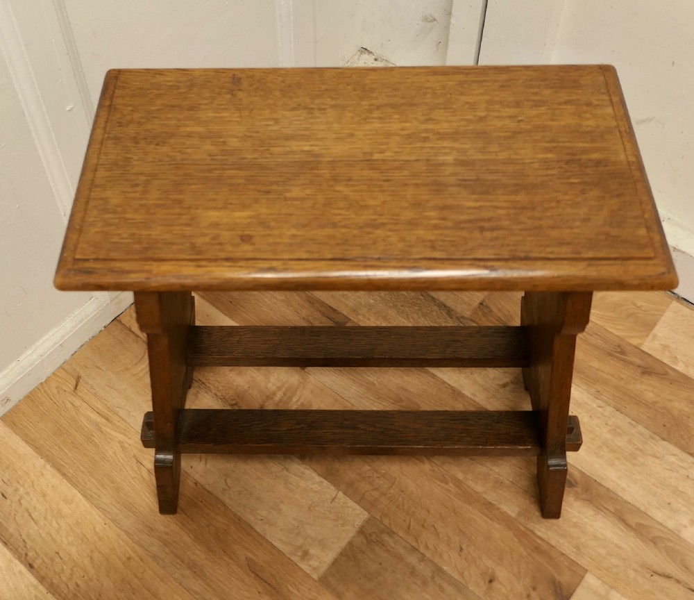 Arts and Crafts Golden Oak Joint Stool View V