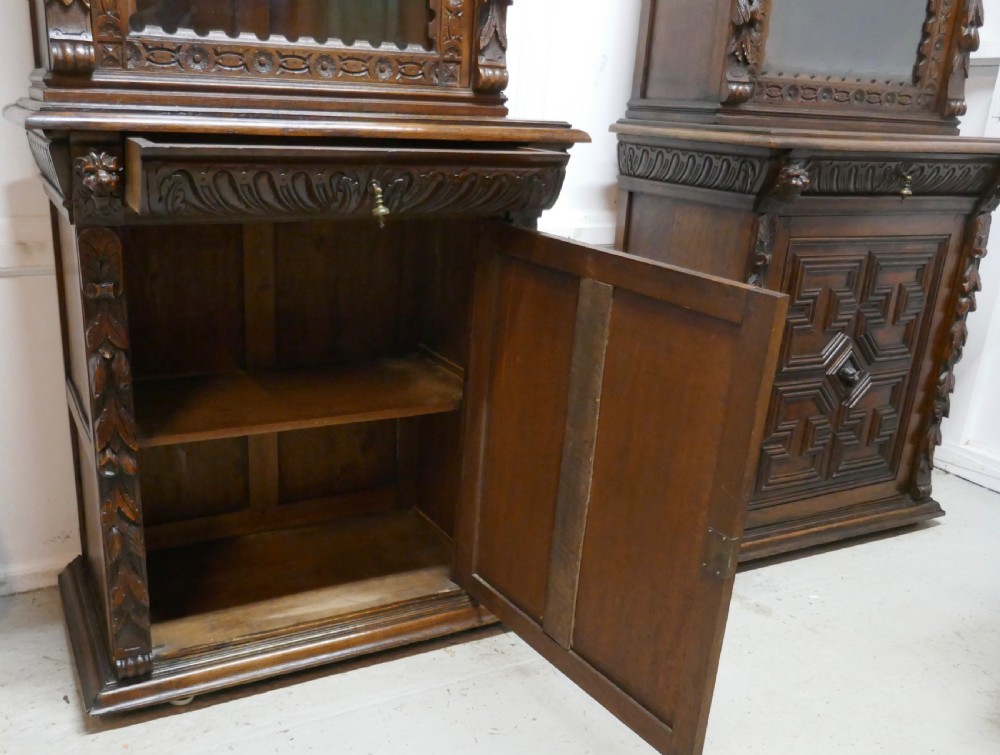 A Pair of French Carved Gothic Oak Bookcases View VI
