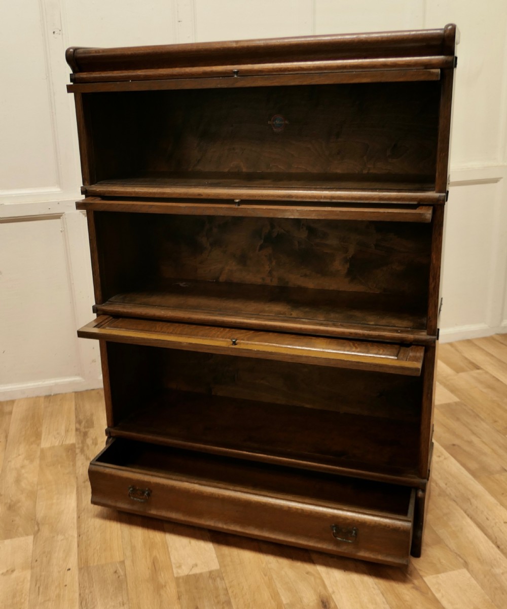 Stacking Oak Globe Wernicke Barristers Bookcase or Filing Cabinet View V