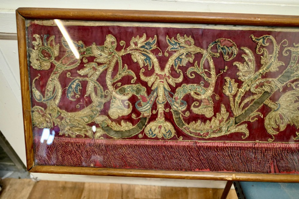 Very Large Hand Embroidered Fringed Pelmet  View II