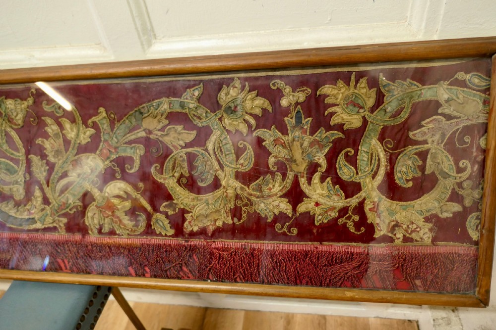 Very Large Hand Embroidered Fringed Pelmet  View V
