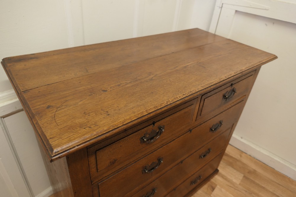 Arts and Crafts Golden Oak Chest of Drawers  View IV