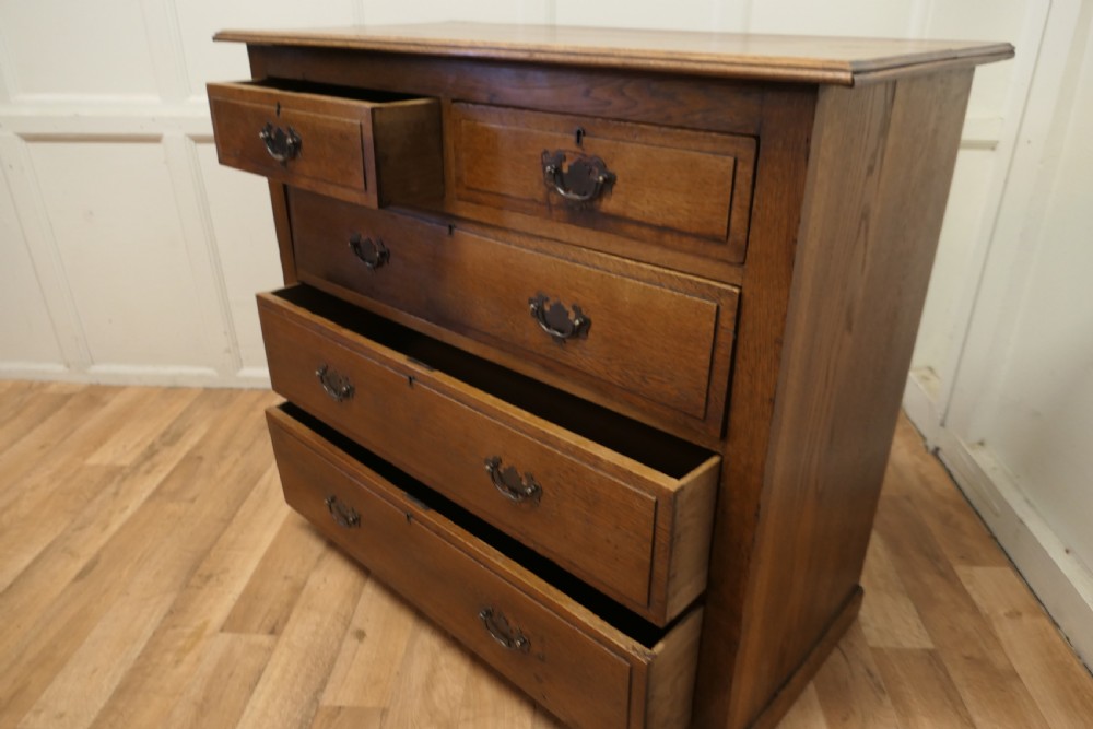 Arts and Crafts Golden Oak Chest of Drawers  View VII