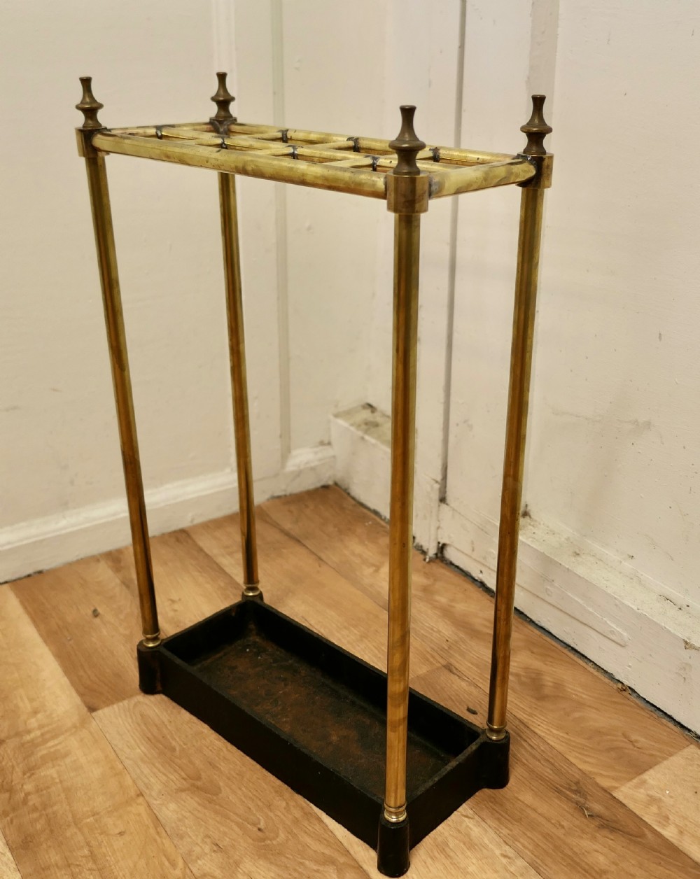 Victorian Brass and Cast Iron Umbrella Stand or Stick Stand View V