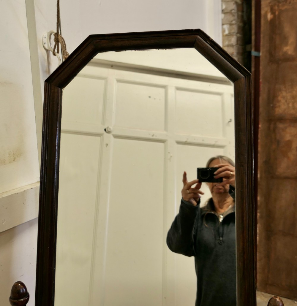 Oak Barley Twist Cheval Mirror   View IV