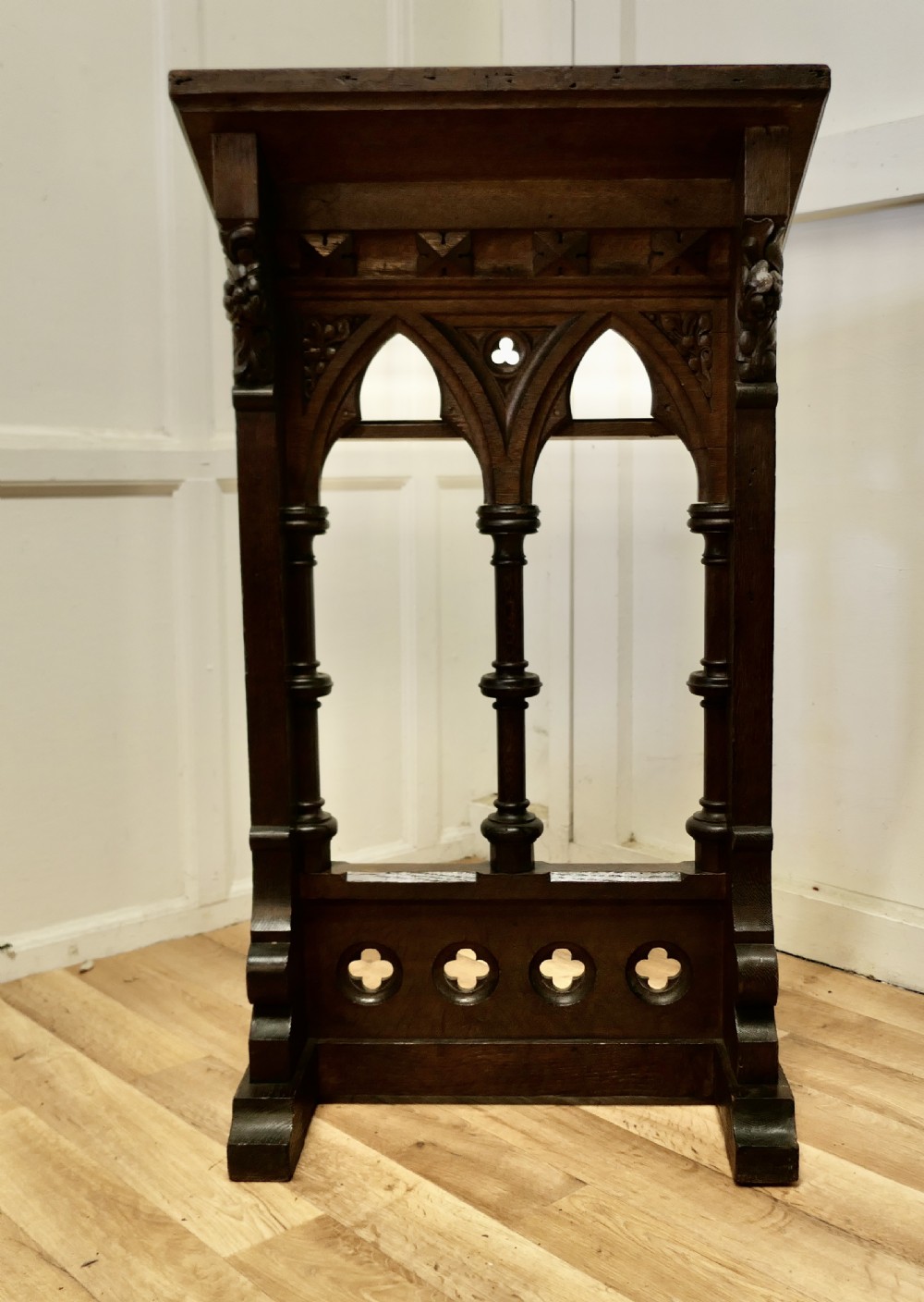 Oak Hotel Restaurant Podium Reception Greeting Station, Greeter View III
