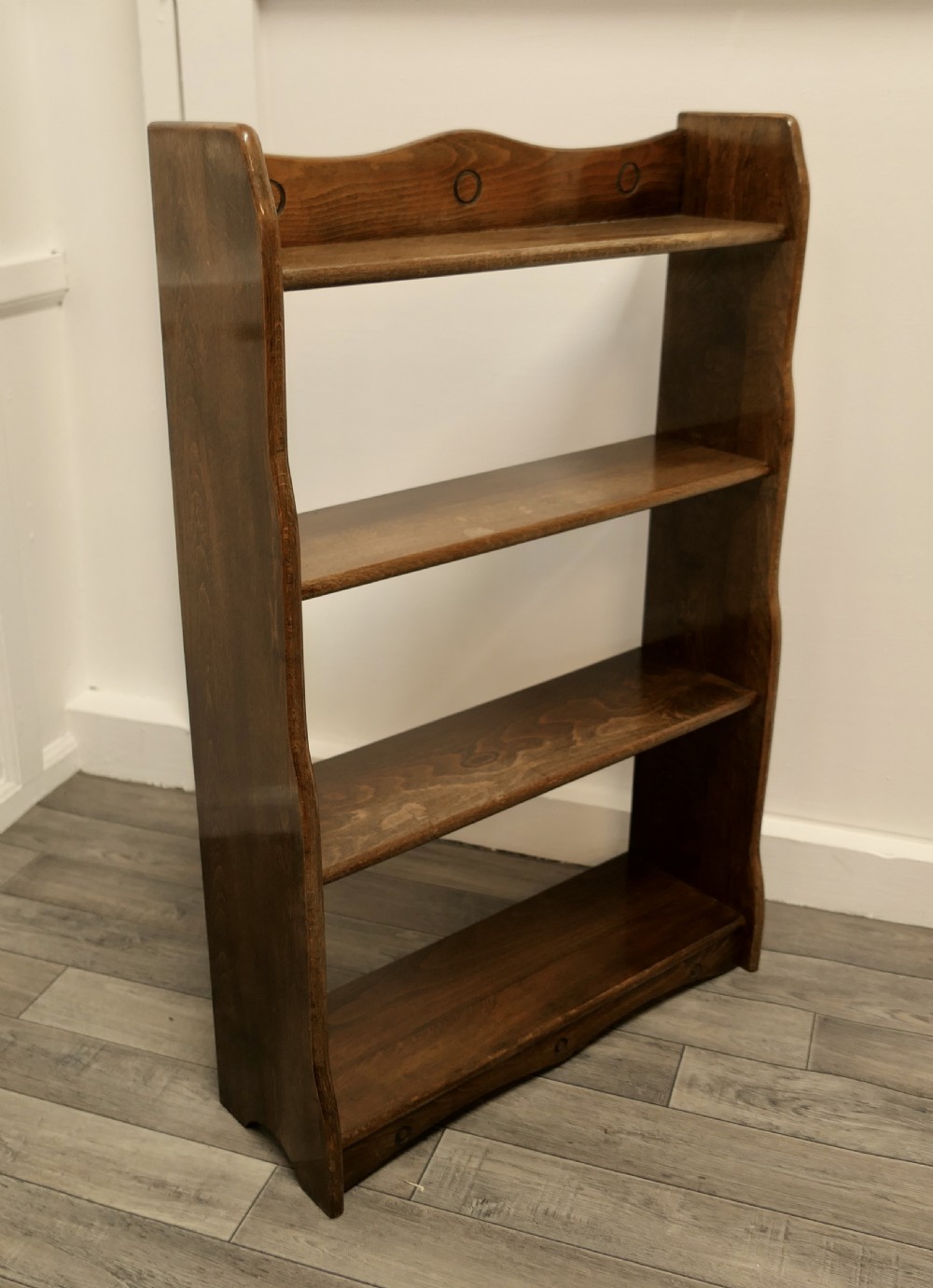 Arts and Crafts Golden Oak Open Front Bookcase. View III