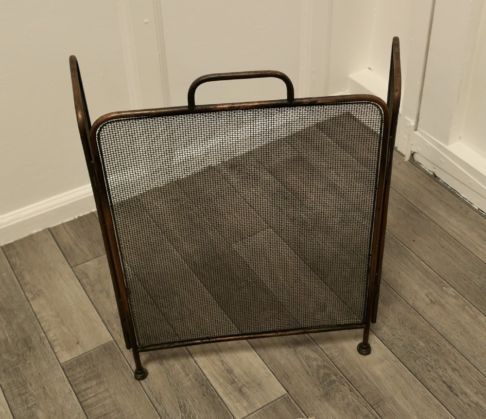 19th Century Folding Copper Fire Guard  View IV