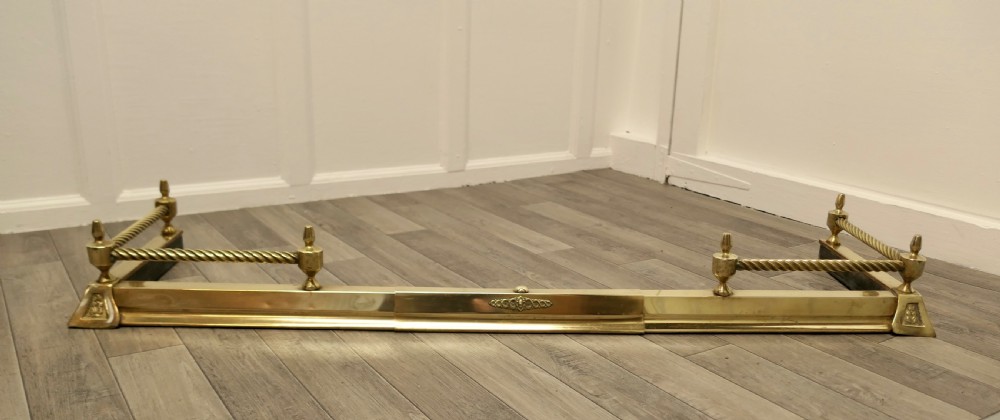 Victorian Extending Barley Twist Brass Fender 