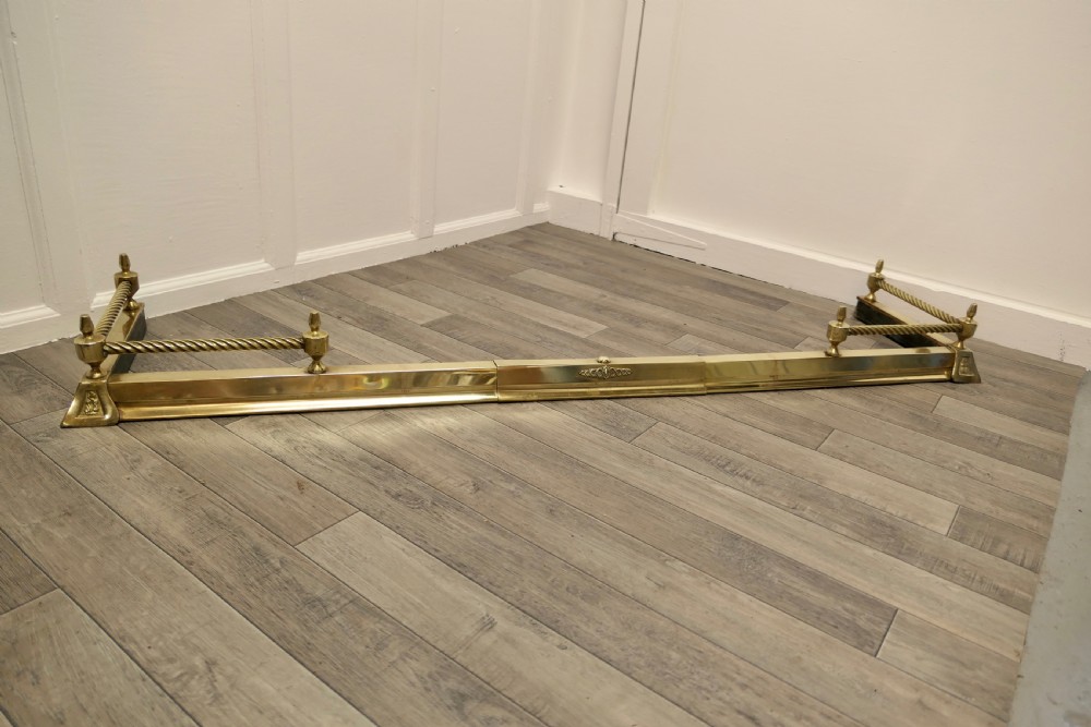 Victorian Extending Barley Twist Brass Fender  View V