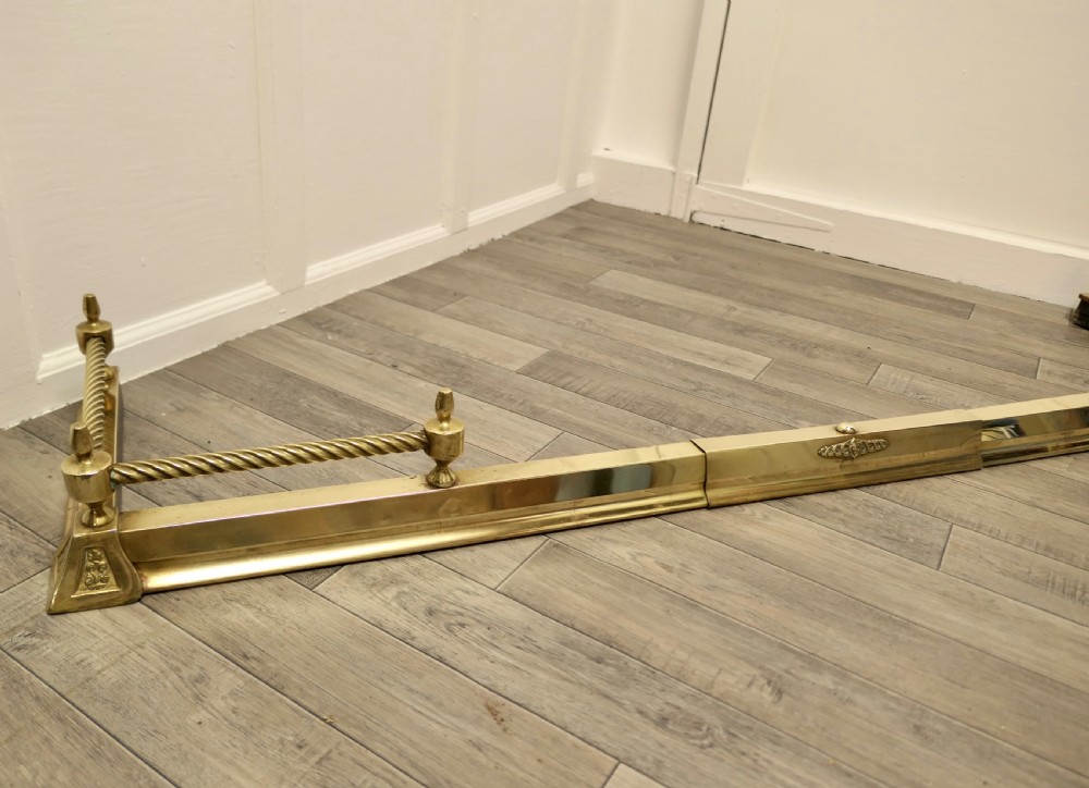 Victorian Extending Barley Twist Brass Fender  View VI